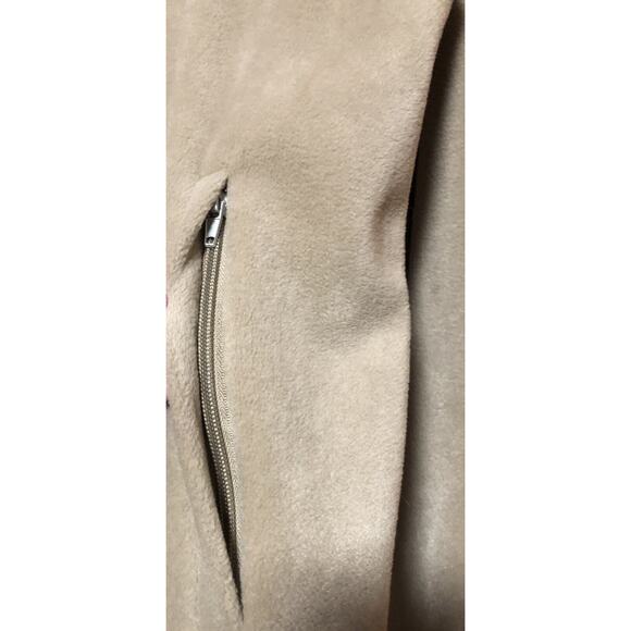 Mens Ivy Crew Fleece Coat Jacket Khaki Navy Zip Pockets Size M - Picture 6 of 8